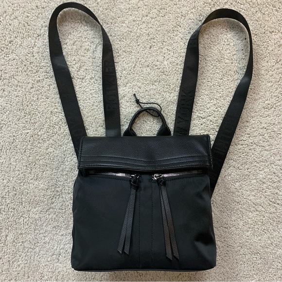 Botkier Handbags - New! BOTKIER Black Nylon TRIGGER Zipper BACKPACK Flap Front CITY BAG Purse